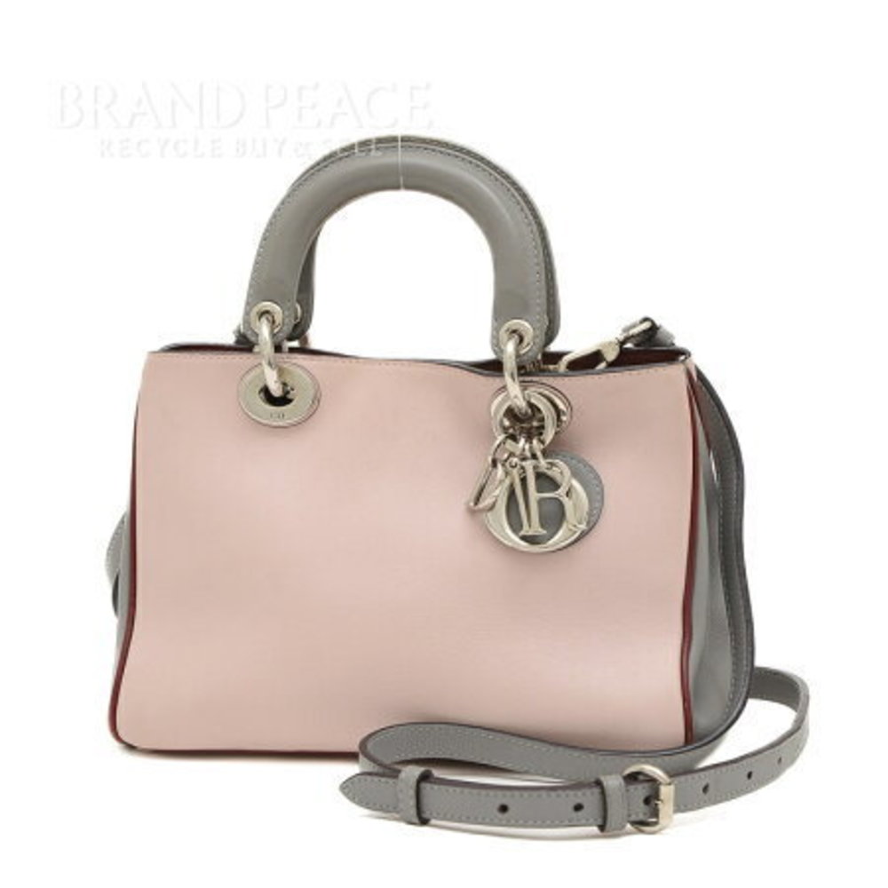 Dior Diorissimo Leather Bag Pink Gray
